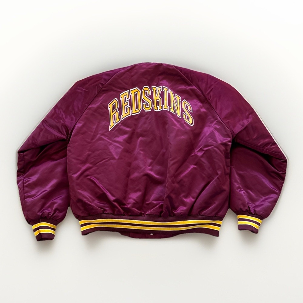 Vintage Washington Redskins Jacket Mens L‎ Chalkline NFL Satin Bomber 90s 80s